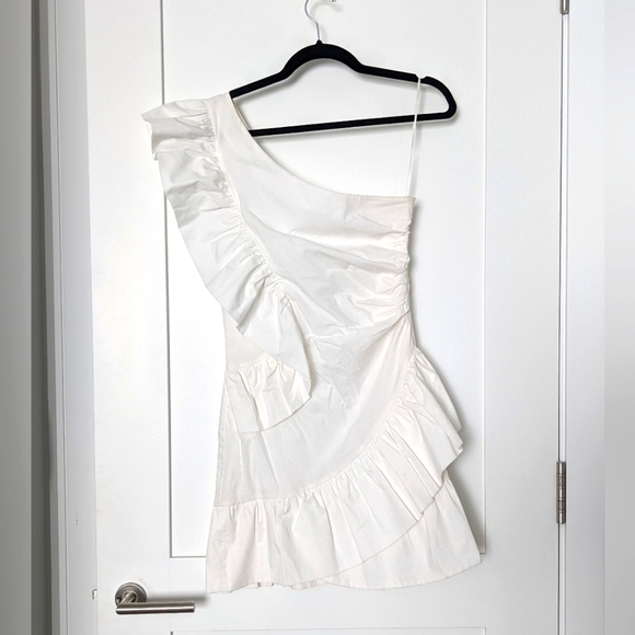 Ruffled one-shoulder mini dress - Picture 1 of 3